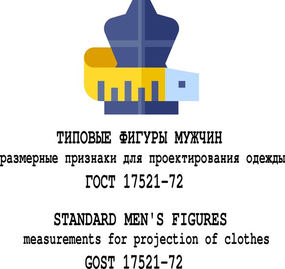 Standard men's figures. Measurements for projection of clothes. GOST 17521-72 (russian language)