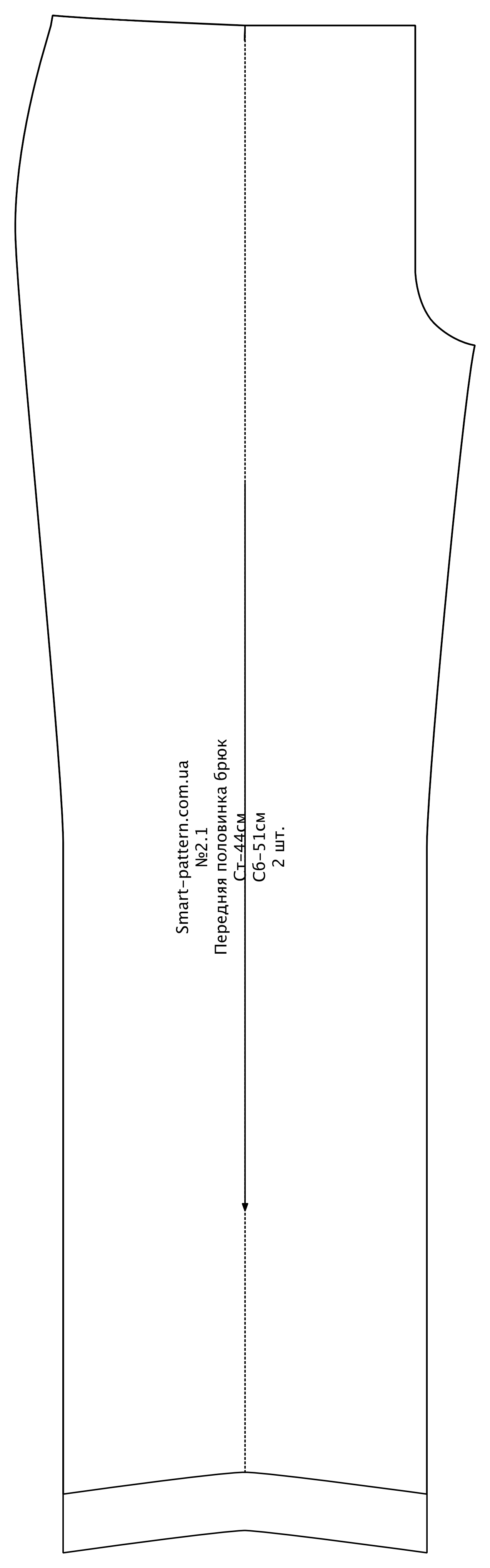Базова основа штанів на умовно пропорційну фігуру за методикою «М. Л. Вороніна» (російська мова)