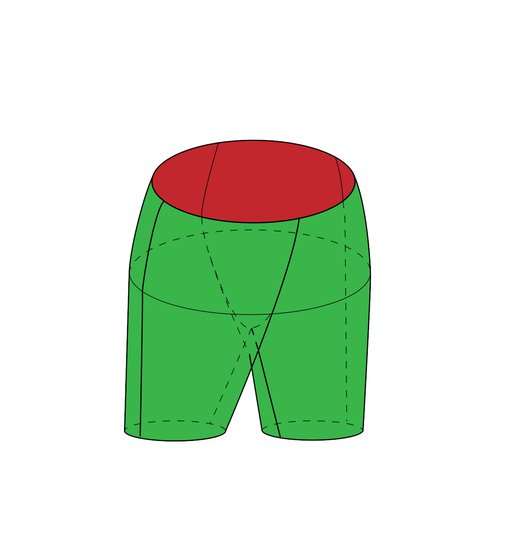 The base of the men's sports shorts to the method of "M. Mueller and Son" (Russian language)