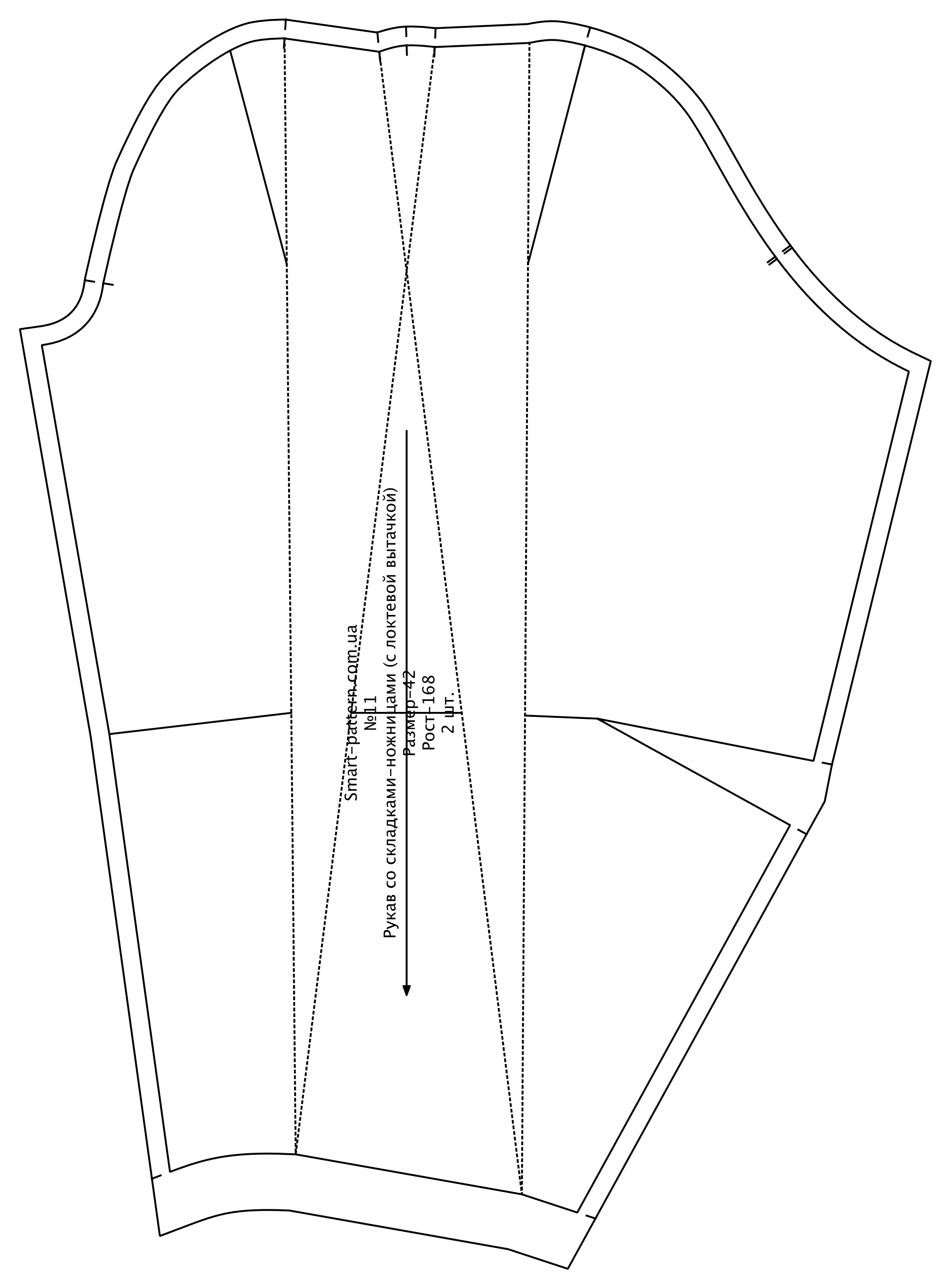 Набор рукавов к базовой основе платья полуприлигающего силуэта по методике «М. Мюллер и сын» (русский язык)