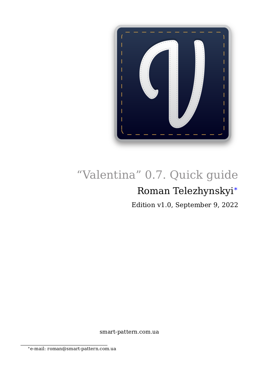 Валентина 0.7. Короткий посібник. (англійська версія)